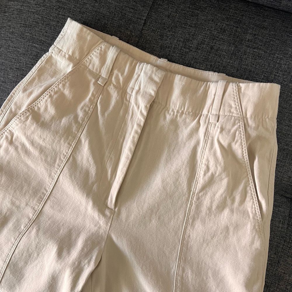 Massimo Dutti Cream Cotton Suit Jacket Trousers Relaxed Fit XS - Picture 6 of 7